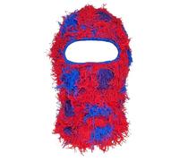 Michear Winter Beanie Hat Men Warm Fuzzy Knitted Distressed Full Face Ski Mask Windproof Fuzzy Ski Balaclava (Royal Blue-Red Purple)