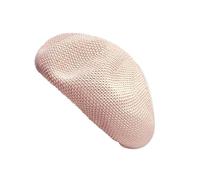 Michear Women's Knit Beret Hat, French Classic Summer Straw Beanies Cap (UK, Alpha, One Size, Beige)