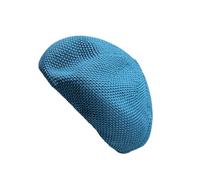 Michear Women's Knit Beret Hat, French Classic Summer Straw Beanies Cap (UK, Alpha, One Size, Blue)