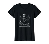 Michel De Montaigne Essays Renaissance Thinker Value Graphic T-Shirt, Women, Black, L