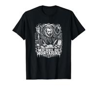 Michel De Montaigne Tower of The Self Scholar Value Graphic T-Shirt, Men, Black, S