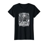Michel De Montaigne Tower of The Self Scholar Value Graphic T-Shirt, Women, Black, XL