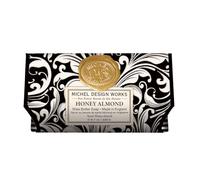 Michel Design Works Triple-milled and Handmade Large Bath Soap Bar, Honey Almond Scent and Design with Shea Butter, Long Lasting 8.7oz Bar