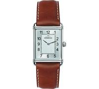 Michel Herbelin Art Deco Men's Quartz Watch with Grey Dial Analogue Display and Brown Leather Strap 17468/22GO