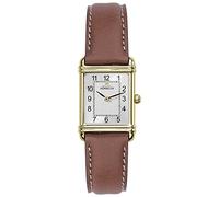 Michel Herbelin Art Deco Women's Quartz Watch with Grey Dial Analogue Display and Brown Leather Strap 17478/P22GO