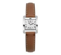 Michel Herbelin Women's Quartz Watch with White Dial Analogue Display and Brown Leather Strap 17037/01GO