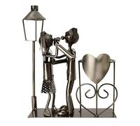Michel Toys Dance Couple Bottle Holder with Lantern for Tea Light Candle, Metal, Silver