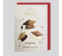Michel Verlag Congratulations on the Master Graduation. High-quality folding card with envelope. 12 x 17 cm, greeting card completed - gift idea for final examination university, made in Germany