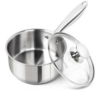 MICHELANGELO 1.5 Quart Saucepan with Lid, Triply Thick Bottom Sauce Pan Stainless Steel Saucepan 1.5 QT, Nonstick Sauce Pot, Induction Compatible