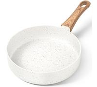 MICHELANGELO 15cm Frying Pan, Non Stick Frying Pan 15cm with Bakelite Handle, Mini Egg Fry Pan with Stone-Derived, Mini Omelette Pan Non-Stick 15cm, White