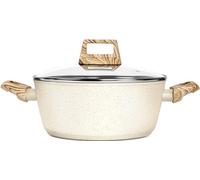 MICHELANGELO 24cm/4.3L Nonstick Stock Pot with Lid, White