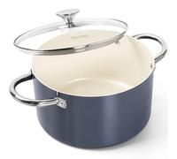 MICHELANGELO 24cm/5.7L Ceramic Stock Pot with Lid, Soup Pot with Lid, Nonstick Soup Pot with Ceramic Coating, Stockpot Induction Compatible Cooking Pot - Purple