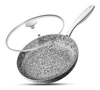MICHELANGELO 26CM Frying Pan with Lid, Non Stick Fry Pan, Stone-Derived Coating Omelette Pan for Induction, Granite Skillets with Lid-Oven Safe