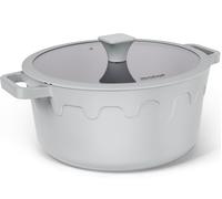 MICHELANGELO 7.8L/28cm Soup Pot with Lid - Nonstick Large Ceramic Stock Pot for Induction Cooktop, 7.8L Non Stick Cooking Pots with Silicone Handle Covers & Pot-Holder, Grey