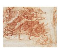 Michelangelo Buonarroti Archers Shooting At A Herm Large Art Print Poster Wall Decor Premium Mural