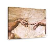 Michelangelo Buonarroti - Hand of God The Creation of Adam Sistine Chapel Poster Bedroom Canvas Decor Print Wall Art Office Room Aesthetic Decor Gift