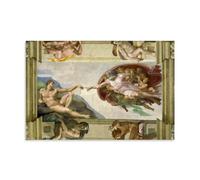 Michelangelo Buonarroti Paintings Wall Art Poster Prints The Creation Adam Fresco Sistine Chapel Ceiling Realism Romantic Painting On Canvas Wall Art Scroll Picture Print Living Room Walls Decor Homes