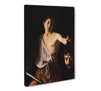 Michelangelo Caravaggio David With The Head Of Goliath Canvas Print | Gallery Wrapped 30mm Frame Wall Art | 20x14 inches | Ready to Hang | Baroque Picture | Living Room Bedroom Lounge Office