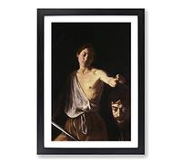 Michelangelo Caravaggio David with The Head of Goliath Framed Print | A2 Black Framed Wall Art | Ready to Hang | Modern Historical Picture | Living Room Bedroom Lounge Office