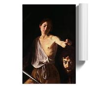 Michelangelo Caravaggio David with the Head of Goliath | Unframed Wall Art Print | Ready to Frame Poster | Modern Home Decor Picture | Artwork for Living Room or Office | A2 (42x59.4 cm)