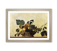 Michelangelo Caravaggio Fruit Basket Framed Print | A2 Oak Framed Wall Art | Ready to Hang | Modern Food Picture | Living Room Bedroom Lounge Office
