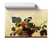 Michelangelo Caravaggio Fruit Basket | Unframed Wall Art Print | Ready to Frame Poster | Modern Home Decor Picture | Artwork for Living Room, Bedroom, Kitchen or Office | A1 (59.4x84.1 cm)