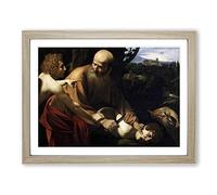 Michelangelo Caravaggio Sacrifice of Isaac Classic Painting Framed Print | A3 Oak Framed Wall Art | Ready to Hang | Classic Historical Picture | Living Room Bedroom Lounge Office