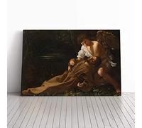 Michelangelo Caravaggio St Francis of Assisi in Ecstacy Canvas Print | Gallery Wrapped 30mm Frame Wall Art | 30x20 inches | Ready to Hang | Modern Picture | Living Room Bedroom Lounge Office