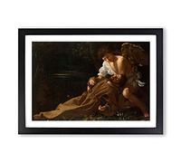 Michelangelo Caravaggio St Francis of Assisi in Ecstacy Framed Print | A2 Black Framed Wall Art | Ready to Hang | Modern Historical Picture | Living Room Bedroom Lounge Office
