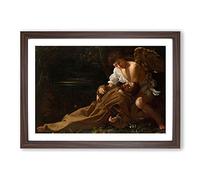 Michelangelo Caravaggio St Francis of Assisi in Ecstacy Framed Print | A2 Walnut Framed Wall Art | Ready to Hang | Modern Historical Picture | Living Room Bedroom Lounge Office