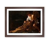 Michelangelo Caravaggio St Francis of Assisi in Ecstasy Classic Painting Framed Print | A2 Walnut Framed Wall Art | Ready to Hang | Classic Historical Picture | Living Room Bedroom Lounge Office