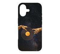 Michelangelo DJ Creation Of Adam Hands Art 90's Vinyl Record Case for iPhone 17