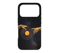 Michelangelo DJ Creation Of Adam Hands Art 90's Vinyl Record Case for iPhone 17 Pro
