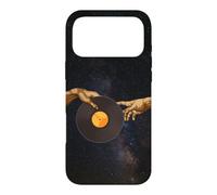 Michelangelo DJ Creation Of Adam Hands Art 90's Vinyl Record Case for iPhone 17 Pro Max