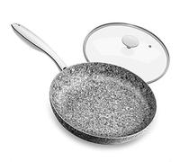 MICHELANGELO Frying Pan with Lid 28cm, Non Stick Frying Pan, Granite Frying Pan with Stone-Derived Coating, Stone Frying Pan Induction, Oven Safe