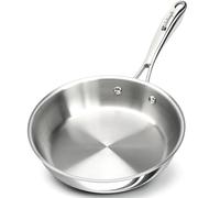 MICHELANGELO Fully Clad Tri-Ply Stainless Steel 20cm Frying Pan | 18/10 Stainless Steel Skillet for Small Portions and Everyday Cooking, Induction Compatible, PTFE & PFOA Free