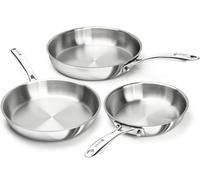 MICHELANGELO Fully Clad Tri-Ply Stainless Steel Frying Pan Set 20+24+28cm