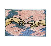 Michelangelo Hands Iron-On Patch | Sky Iron on Patches, Clouds Patch, Fingers Embroidery Patch, Hand ironable Patch, Badges Finally Home
