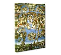 Michelangelo Last Judgement Canvas Print | Gallery Wrapped 30mm Frame Wall Art | 20x14 inches | Ready to Hang | Modern Picture | Living Room Bedroom Lounge Office