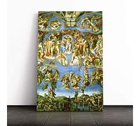 Michelangelo Last Judgement Canvas Print | Gallery Wrapped 30mm Frame Wall Art | 24x16 inches | Ready to Hang | Modern Picture | Living Room Bedroom Lounge Office