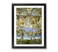 Michelangelo Last Judgement Classic Painting Framed Print | A4 Black Framed Wall Art | Ready to Hang | Classic Historical Picture | Living Room Bedroom Lounge Office