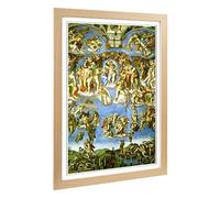 Michelangelo Last Judgement Framed Wall Art Print A2 Oak