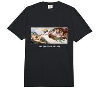 Michelangelo Painting Creation of Love with LGBTQ Flag Comfort Colors Adult Heavyweight T-Shirt