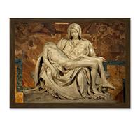 Michelangelo Pieta 1499 Painting A4 Artwork Framed Wall Art Print Artery8 Brown One Size