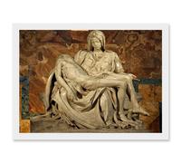 Michelangelo Pieta 1499 Painting A4 Artwork Framed Wall Art Print Artery8 White One Size