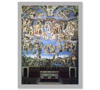 Michelangelo The Last Judgement 1541 Old Master Painting Artwork Framed Wall Art Print A4 Artery8 Light Grey One Size