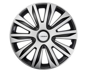MICHELIN Alice Hub Caps 13 Inch Universal Wheel Trims Set of 4 for Car ABS Plastic Black/Silver/Black