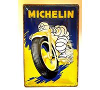 Nostalgic-Art Retro tin sign, 20 x 30 cm, Michelin - Motorcycle Bibendum - Gift idea for motor fans, made of metal, vintage design