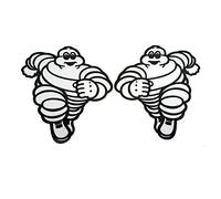Michelin Man running graphics stickers decals Motorcycle car Medium x 2