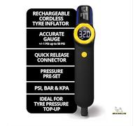 Michelin Mini Cordless Rechargeable Digital Tyre Inflator, Black
